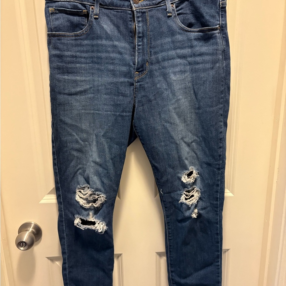 Levi's Women's Distressed Skinny Jeans - Blue